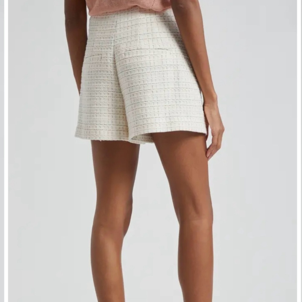 Veronica Beard Jazmin Cotton Tweed Shorts in Ivory Multi Size 4 - Picture 2 of 8